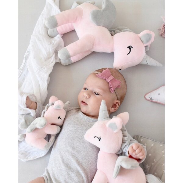 Peluche licorne Melootka, rose, taille S, avec nom - une mascotte sûre pour les enfants