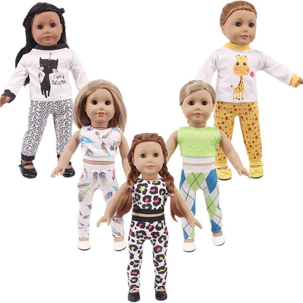 Lässige Sommerkleidung für 18-Zoll-Puppen – 2-teiliges Odulu-Kleidungsset