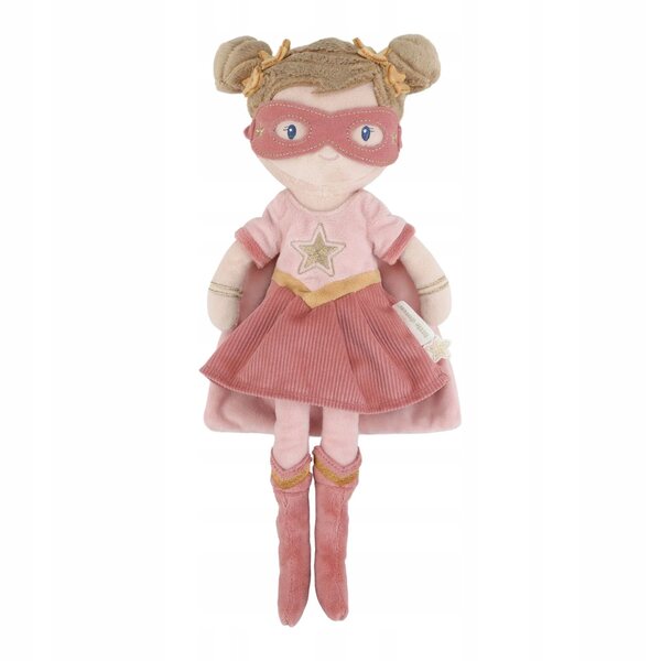 Little Dutch Super-Hero Rosa, bambola morbida supereroina con mantello 35 cm