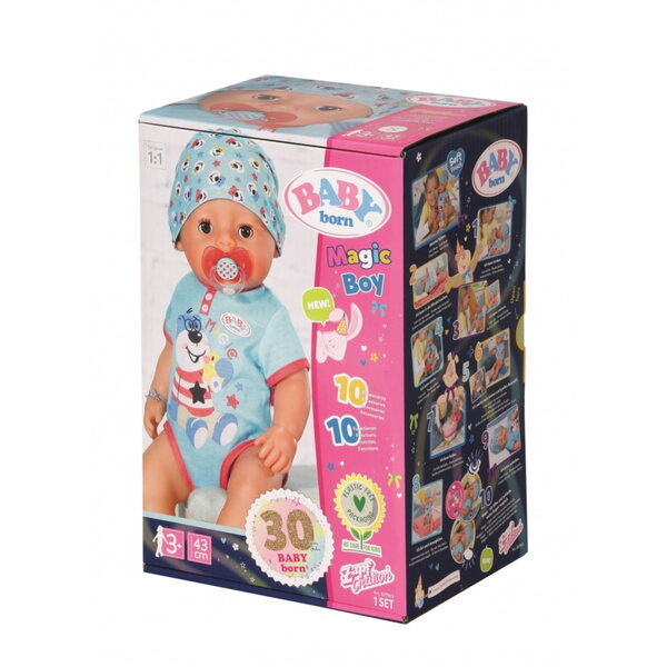 BABY BORN Magic Boy 43 cm mit 10 Funktionen und Kleidung inklusive