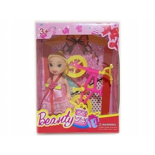 Beauty con bici mini bambola 7 cm – bambola per bambini dai 3 anni in su
