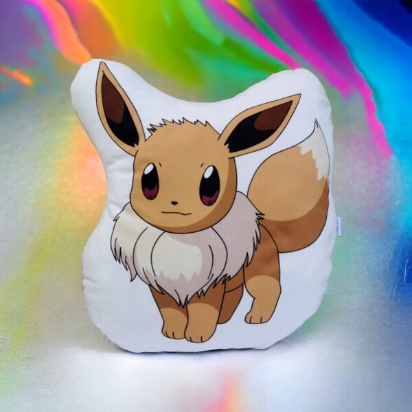 Peluche Pikachu Évoli Pokémon coussin microfibre douce 34x35 cm Italien