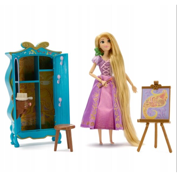 Bambola Disney Rapunzel con armadio accessori e minifigure CE di Pascal