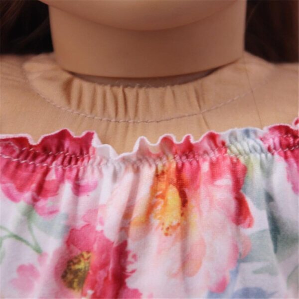 18-Zoll-Puppenkleidung für amerikanische Puppen – Blumen-Badeanzug mit Stirnband, 2-teilig