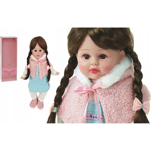 Bambola interattiva 40 cm con capelli cuciti, canta e parla in italiano, vestito lavabile
