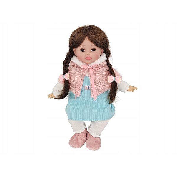 Bambola interattiva 40 cm con capelli cuciti, canta e parla in italiano, vestito lavabile