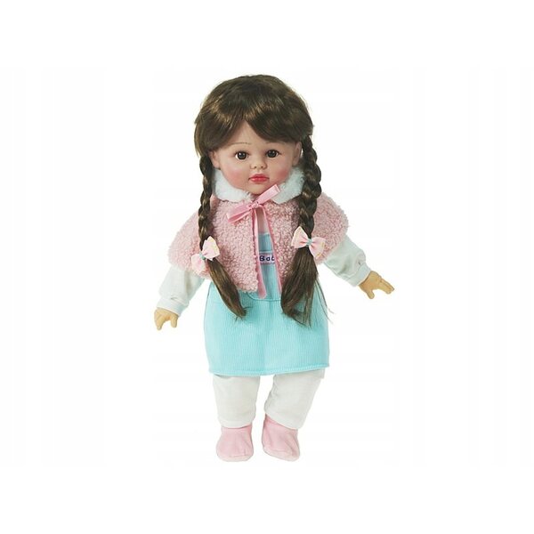 Bambola interattiva 40 cm con capelli cuciti, canta e parla in italiano, vestito lavabile