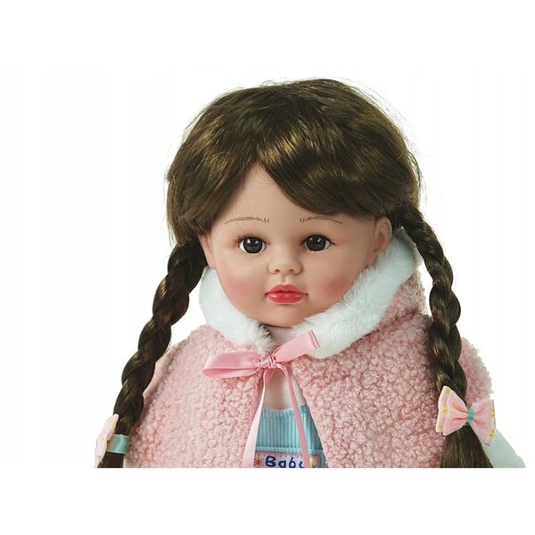 Bambola interattiva 40 cm con capelli cuciti, canta e parla in italiano, vestito lavabile