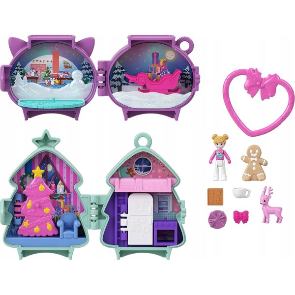 Polly Pocket Christmas Set - Un jouet pour les enfants à partir de 4 ans avec une mini poupée