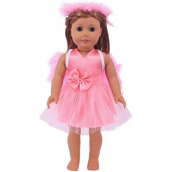Engelsflügel-Kleid für 18-Zoll-amerikanische Puppen, voll und dehnbar
