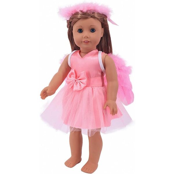 Engelsflügel-Kleid für 18-Zoll-amerikanische Puppen, voll und dehnbar