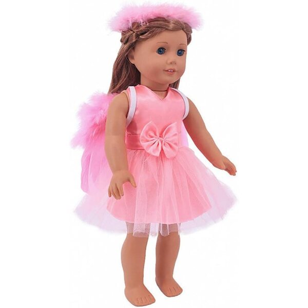 Engelsflügel-Kleid für 18-Zoll-amerikanische Puppen, voll und dehnbar