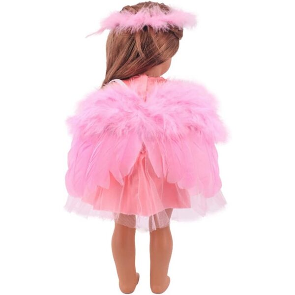 Engelsflügel-Kleid für 18-Zoll-amerikanische Puppen, voll und dehnbar