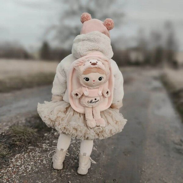 Zaino Metoo personalizzato Lala Orsetto rosa beige con nome bambini 2+ anni