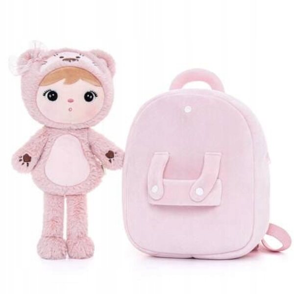 Zaino Metoo personalizzato Lala Orsetto rosa beige con nome bambini 2+ anni