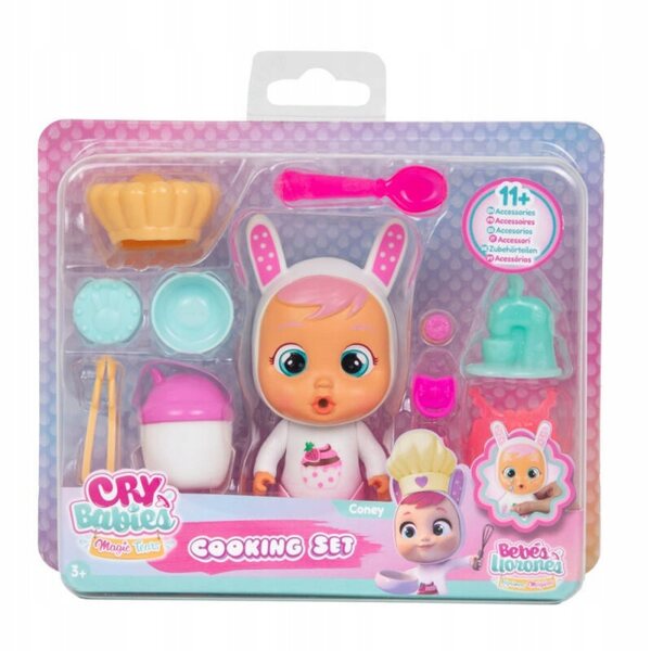 Cry Babies Coney Rabbit Küchenset mit Zubehör für Kinder ab 3 Jahren