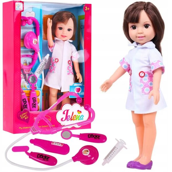 Grande bambola infermiera con accessori e stetoscopio, 31 cm, ideale regalo per bambini