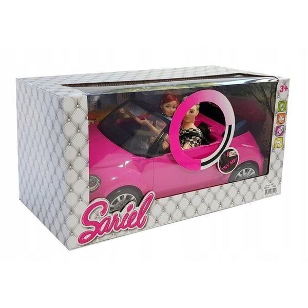 Doll con Auto Coupe 43 cm Rosa con Luci e Suoni per Bambini dai 3+