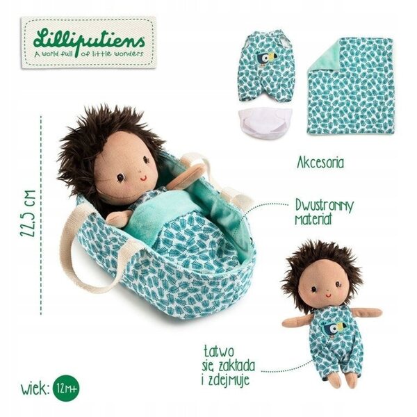Lilliputiens Baby Doll con vestiti e accessori per gioco e coccole 22,5 cm