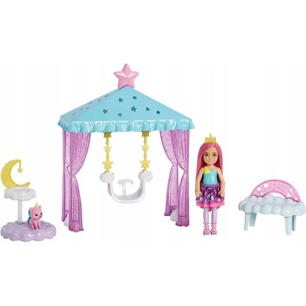 Barbie Chelsea Dreamtopia mit Katze und magischem Spielset für Kinder ab 3 Jahren