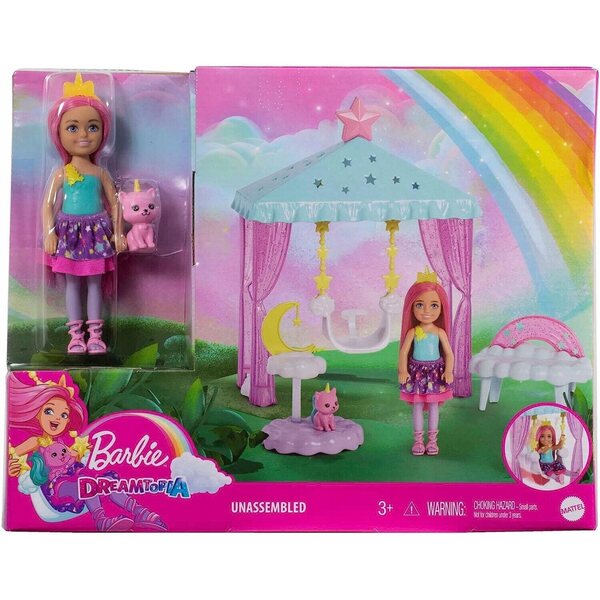 Barbie Chelsea Dreamtopia mit Katze und magischem Spielset für Kinder ab 3 Jahren
