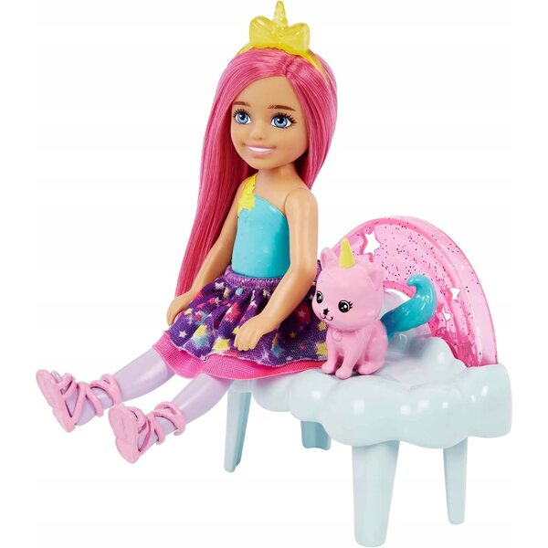 Barbie Chelsea Dreamtopia mit Katze und magischem Spielset für Kinder ab 3 Jahren