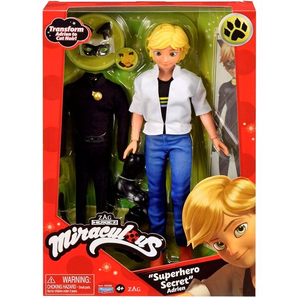 Miraculous Adrien con costume completo di Gatto Nero bambola 32 cm