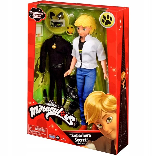 Miraculous Adrien con costume completo di Gatto Nero bambola 32 cm