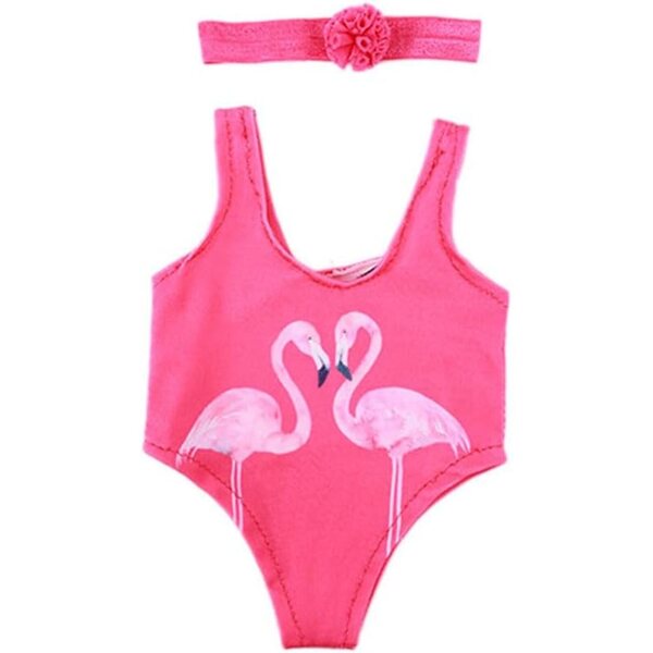 18-Zoll-Puppenkleidung – Flamingo-Badeanzug und Zubehör für 43–46 cm große Puppen