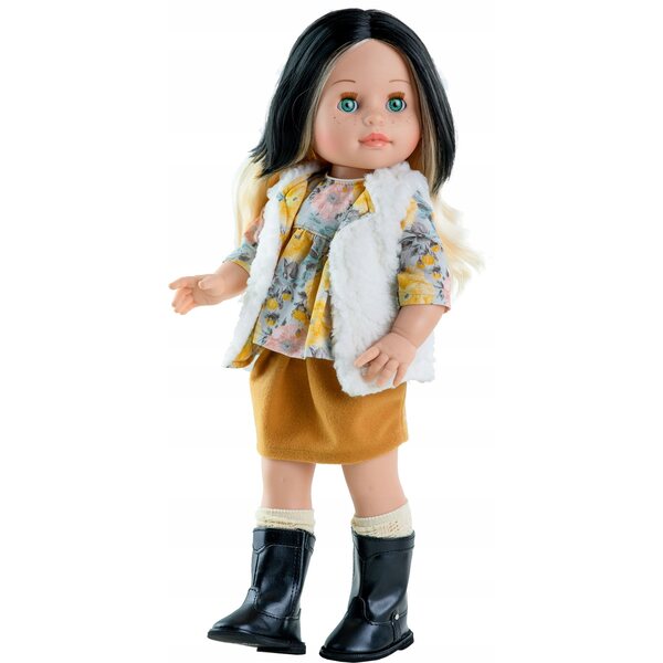 Bambola Paola Reina Bianca 42 cm con occhi chiudibili e vestito elegante