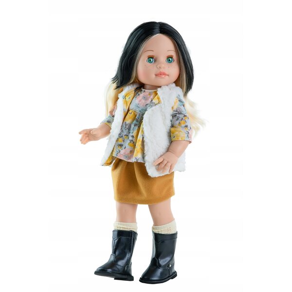 Bambola Paola Reina Bianca 42 cm con occhi chiudibili e vestito elegante