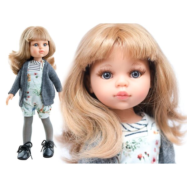 Paola Reina Carla poupée en vinyle 32 cm avec cheveux et vêtements colorés