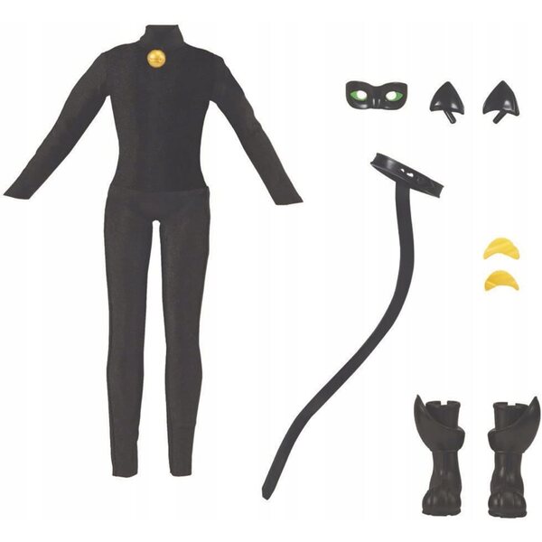 Bambola Miraculous Cat Noir e Adrien 26 cm con 2 Costumi Trasformabili Bandai