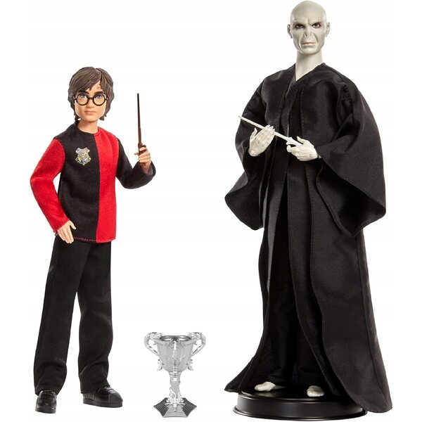 Set 2 Bambole da Collezione Harry Potter con Bacchette, Età 6+