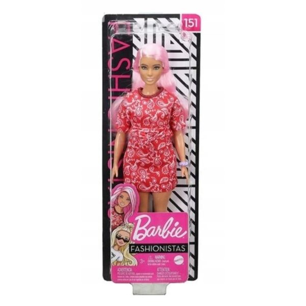 Barbie Fashionistas Mattel mit langen rosa Haaren und Doppel-Outfit