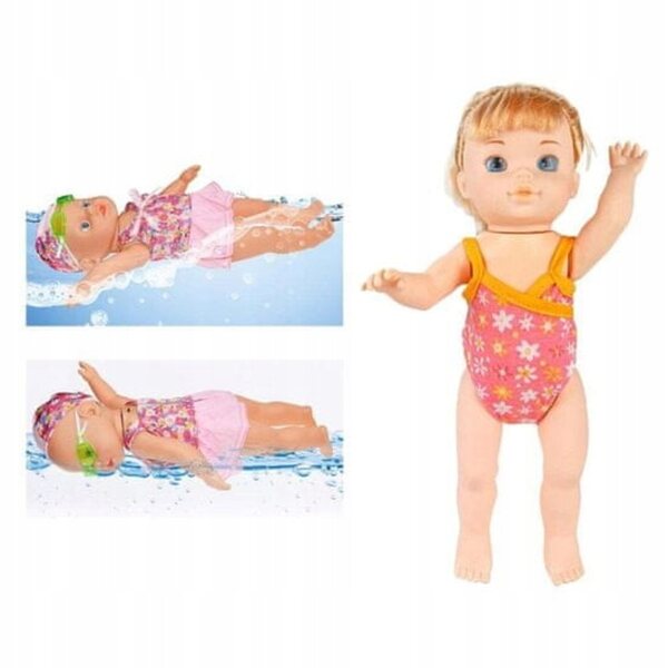 Bambola galleggiante impermeabile da 33 cm con movimento interattivo delle gambe per bambini