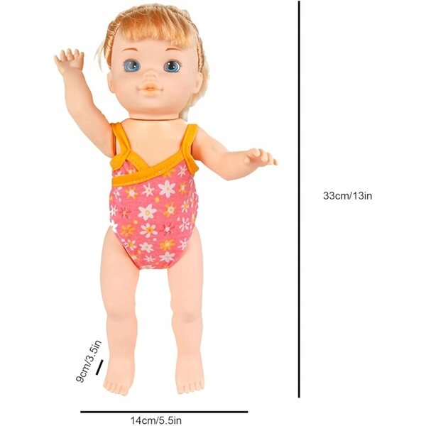 Bambola galleggiante impermeabile da 33 cm con movimento interattivo delle gambe per bambini