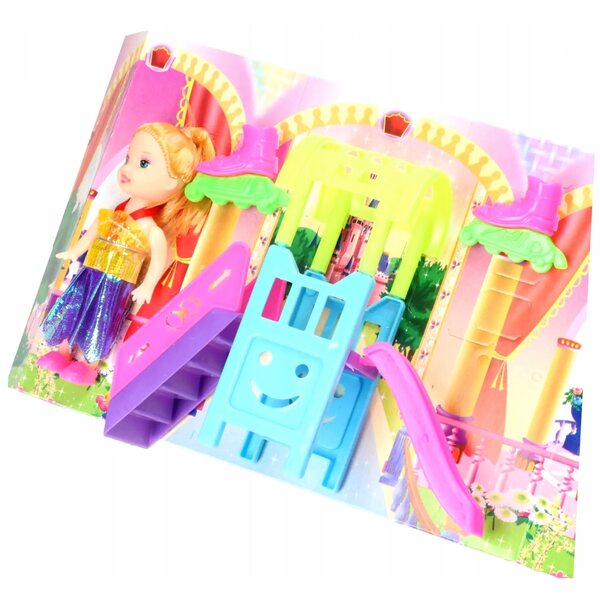 Bambola con Accessori, Pattini a Rotelle e Parco Giochi con Scivolo AD per Bambini 3+