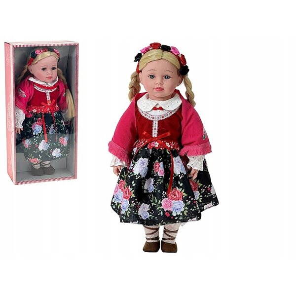 Bambola Folk 45 cm con Voce e Canto in Polacco, Abito Tradizionale, Adar