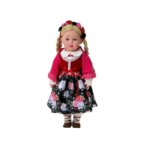 Bambola Folk 45 cm con Voce e Canto in Polacco, Abito Tradizionale, Adar