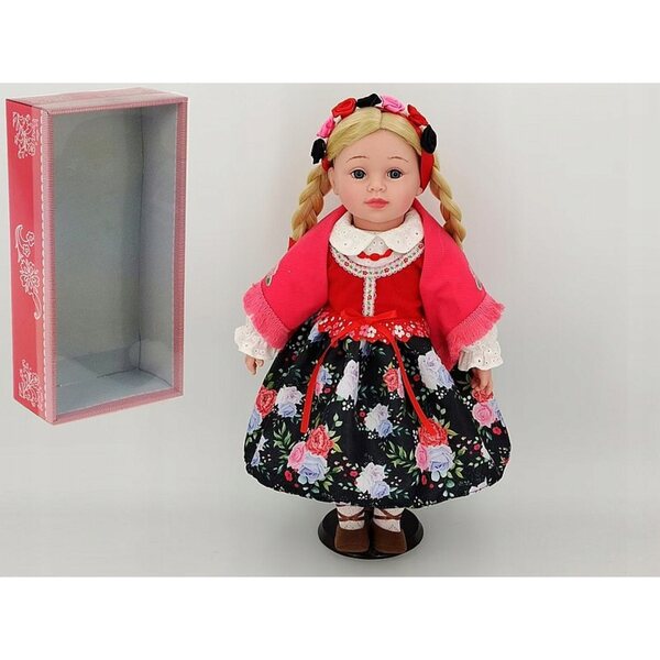 Bambola Folk 45 cm con Voce e Canto in Polacco, Abito Tradizionale, Adar