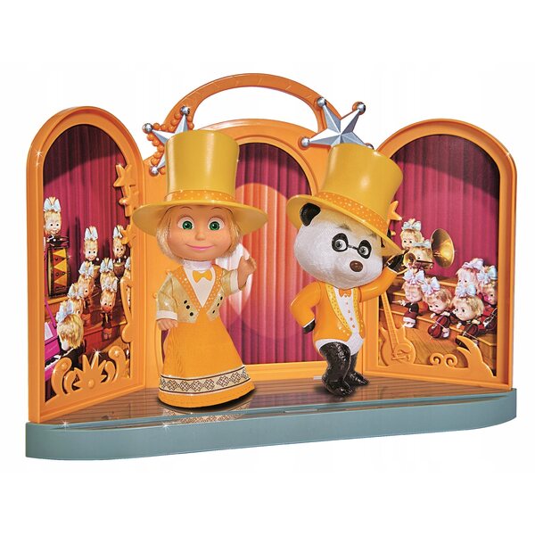 Bambola Masza e Orso Simba 21 cm con musiche originali e costumi colorati