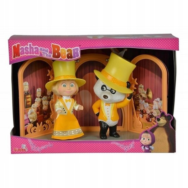 Bambola Masza e Orso Simba 21 cm con musiche originali e costumi colorati