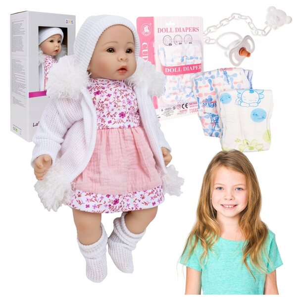 Baby Pola bambola 40 cm Interattiva Profumata con Pampers e Succhietto