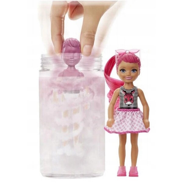 Barbie Chelsea Colour Reveal Brokatowa mit 6 Überraschungen und leuchtenden Accessoires