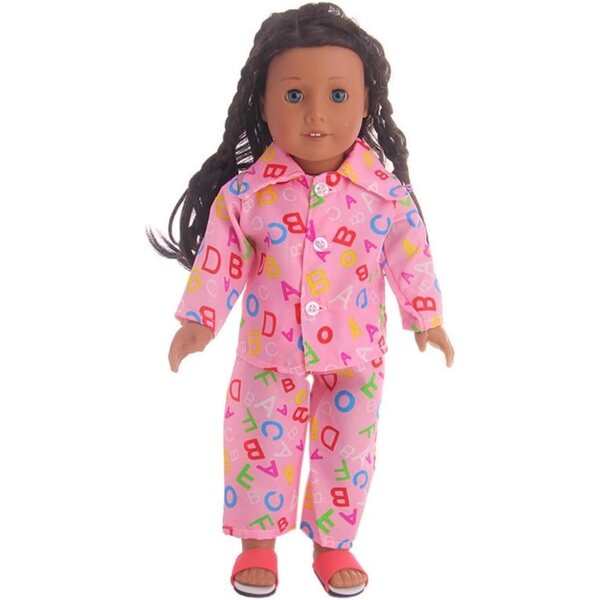 Kleidung für amerikanische Puppen 18 Zoll – Pyjama und Nachthemd 2-teilig
