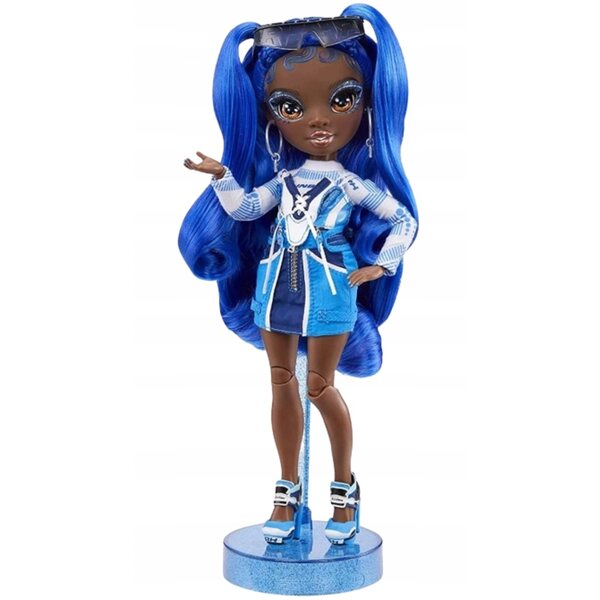 Rainbow High Coco Vanderbilt bambola 28 cm con capelli blu e accessori moda