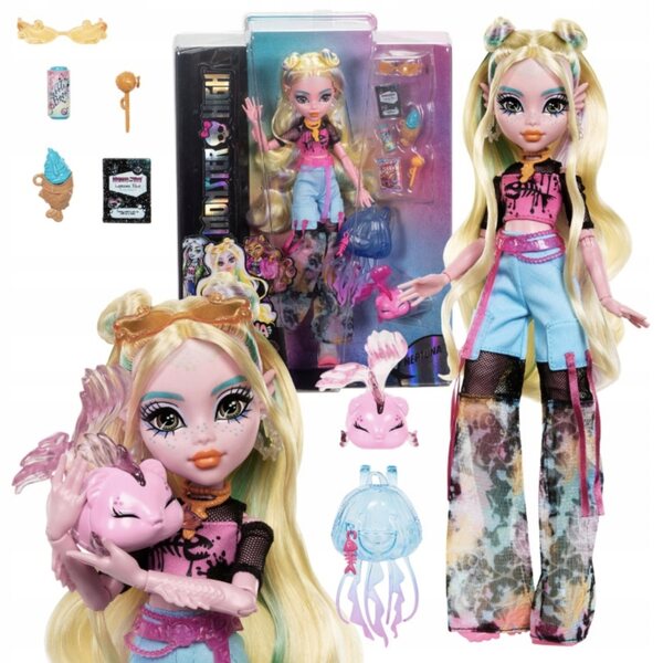 Monster High Lagoona Blue con accessori e pirania Neptuna - Bambole 27 cm