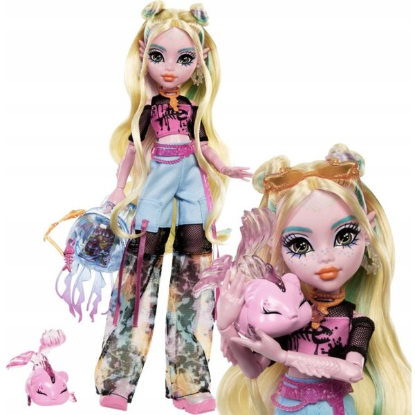 Monster High Lagoona Blue con accessori e pirania Neptuna - Bambole 27 cm