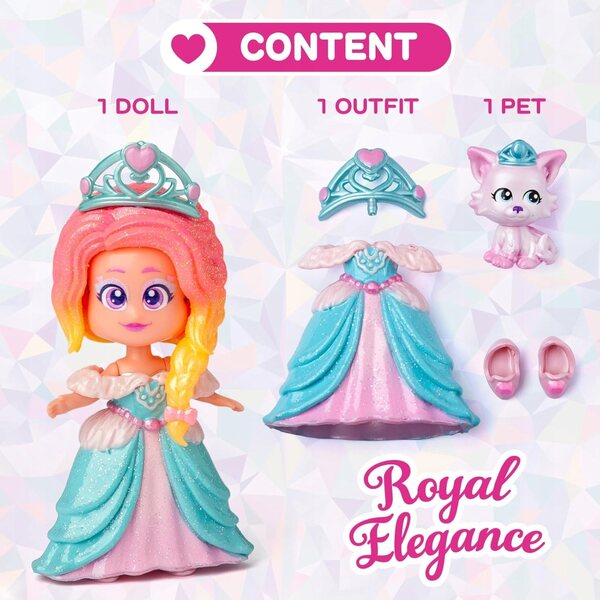 Kookyloos Princess Royal Elegance - Bambola con Accessori e Animale per Bambini 3+
